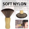 Soft Nylon Barber Brush Custom Logo Salon Neck Cleaner Wooden Handle Custom Neck Duster