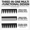 2 in 1 Black PP Foldable Styling Comb High Quality Flip Beard Comb Multifunctional Pocket Comb for Salon