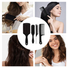 Barber Hair Comb Set High Quality Custom Logo 4pcs Carbon Fiber Plastic Salon Black Hair Cutting Brush Set