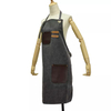 Cross Strap Black Canvas Barber Apron