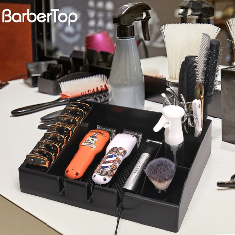 Barbershop Multi-function Hairdressing Trimmer Scissor Tools Organizer Storage Tray 