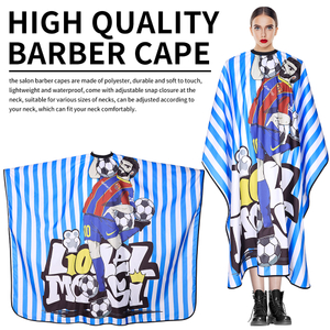 Waterproof Hair Cutting Polyester Fabric Hairdresser Cape Custom Logo Salon Capes for Barbershop