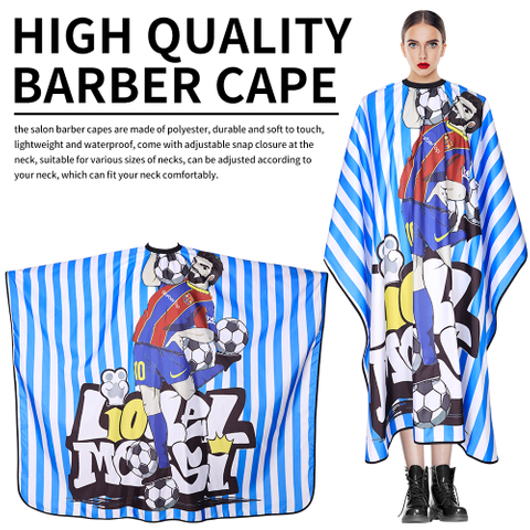 Waterproof Hair Cutting Polyester Fabric Hairdresser Cape Custom Logo Salon Capes for Barbershop