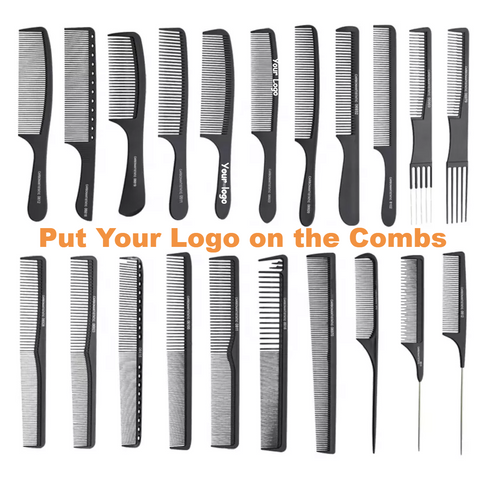 Custom Logo High Quality Black Straight Hair Comb Set