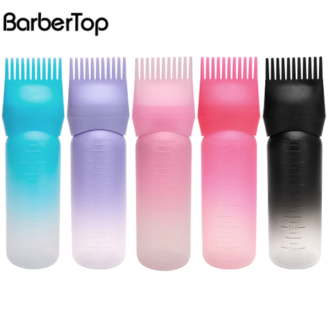 Hot Sale Colorful Plastic Squeeze Applicator Brush 6 OZ Root Comb Hair Dye Bottle