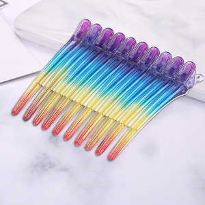 10PCS Professional Hairdressing Salon Hairpins Alligator Hair Care Styling Tools Candy Plastic Single Prong DIY Hair Clips