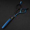 professional Japan 440c 5.5 '' blue&black hair cutting scissors haircut thinning barber haircutting shears Hairdresser scissors