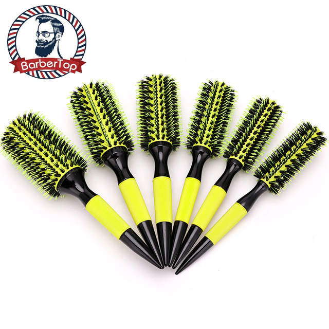 Barber Ceramic Ion Hair Comb Professional Salon Brush Hairdressing Styling Hairbrush Round Curly Rollers Tools Iron Bucket Curls