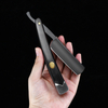 Manual Black Tan Wood Handle Shaving Razor Men's Razor High Quality Professional Barber Hair Cut Razor Gift