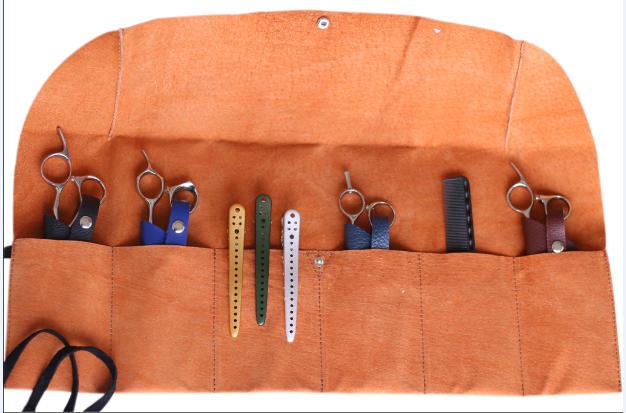 Genuine Leather Pouches Case Pull Up Leather Pouches Scissors Bag