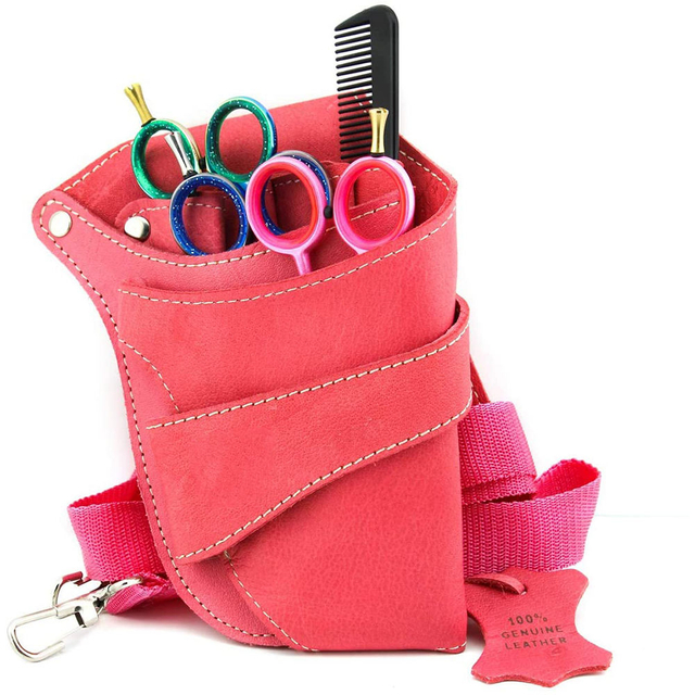Pink Color Ladies Salon Training School and Professional Use Hairdressing Scissor Pouch Scissor Bag