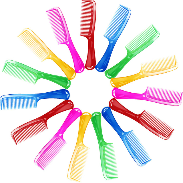 Plastic Round Long Handle Comb 