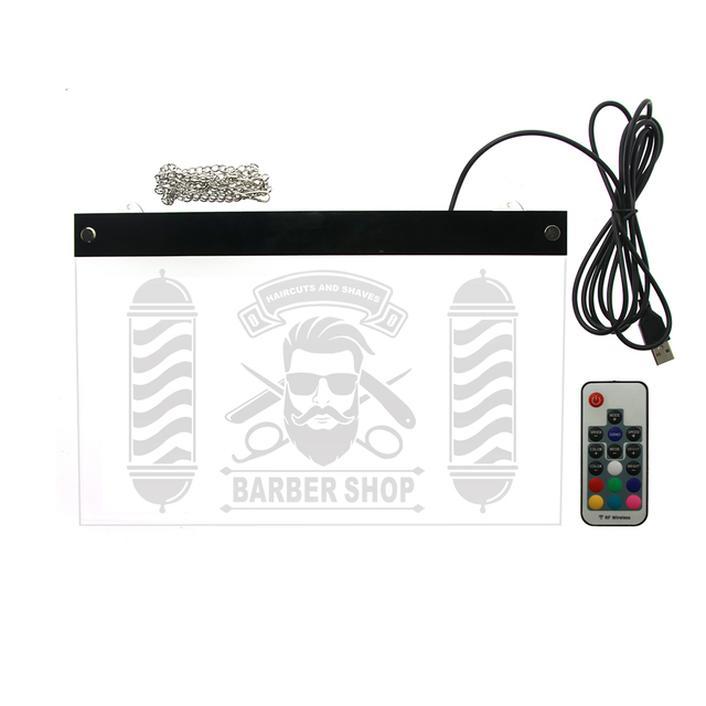 Custom Barber Shop LED Neon Sign Barber Pole Styling Logo Haircuts And Shaves Acrylic Hanging Decorative Board Hairdresser Gift
