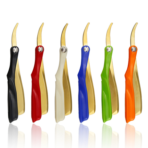 6Color Professional Manual Shaver Straight Zinc Alloy Edge Sharp Barber Razor Folding Shaving Beard Cutter Gift