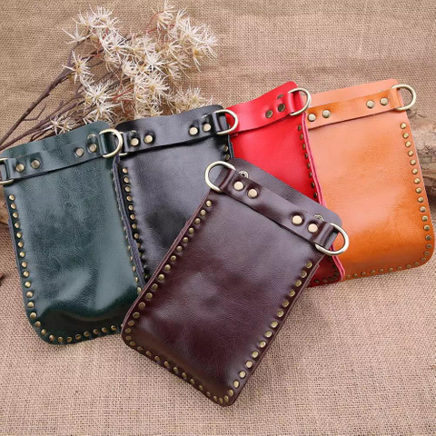Leather Hair Scissor Holster Hairdressing Hair Cutting Bag