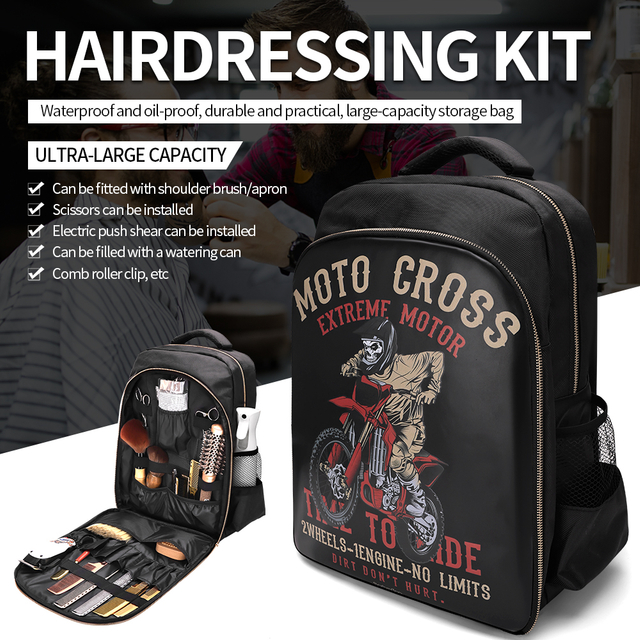 Hairdressing Kit Barber Travel Backpack Professional Hair Clipper Comb Storage Durable Bag