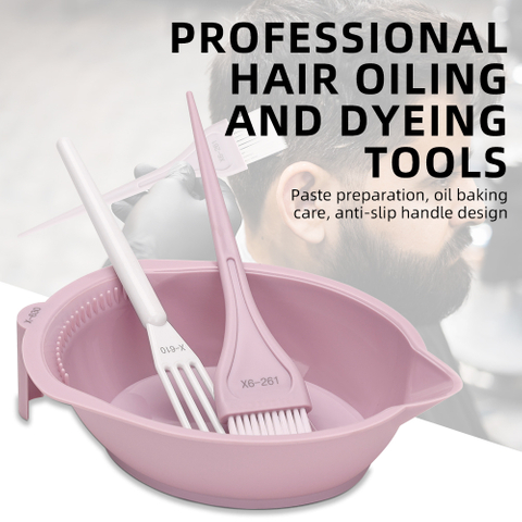 Custom Color Hair Salon Tint Brush Hair Coloring Brush with Bowl Salon Hair Dye Brush and Mixing Bowl
