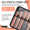 Pink 6pcs Straight Hair Cutting Comb Salon Hair Styling Hairdressing Comb Set for Barber