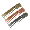 Steel Carved Men Beard Oil Head Comb