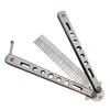 Hairdressing Salon Folding Stainless Steel Comb Beard Brush Knife Comb