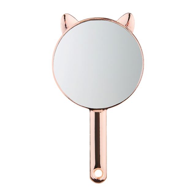 Handheld Lovely Cat Makeup Vanity Mirror With Handle Hand Mirror SPA Salon Compact Mirrors Cosmetic Mirror For Women