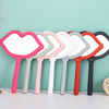1PC Handheld Makeup Mirror Lip Shape Makeup Vanity Mirror With HandleSalon Compact Mirrors Cosmetic Mirror For Women