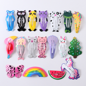 New Girls Cartoon Pattern Hairpins Cute Animal Rainbow Sweet Hair Clips Kids BB Clips Hair Accessories Fashion Barrettes Gift