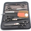 5 kit Japan steel 7 '' black pet dog grooming hair cutting scissors dog thinning barber haircut shears hairdresser scissors set