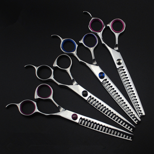 Professional Japan 440c 7 '' Pet Dog Grooming Fishbone Hair Thinning Scissors Dog Barber Haircutting Shears Hairdresser Scissors