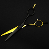 professional Japan 440c 5.5 '' Gold&black hair cutting scissors haircut thinning barber haircutting shears Hairdresser scissors