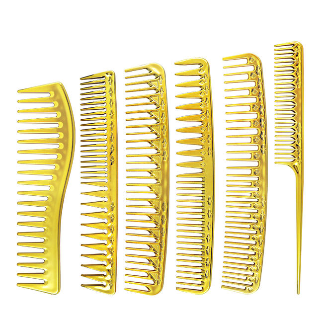 Barber shop electroplating gold hair comb anti-static entangled hair brush pointed tail comb professional salon barber tool