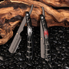 Men Shaving Barber Tools Hair Razor Black Folding Shaver Knife Zinc Alloy Straight safety razor Barbearia Holder gift