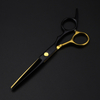 professional JP 440c steel 6 inch black gold hair cutting scissors haircut thinning barber cut shears tools Hairdresser scissors