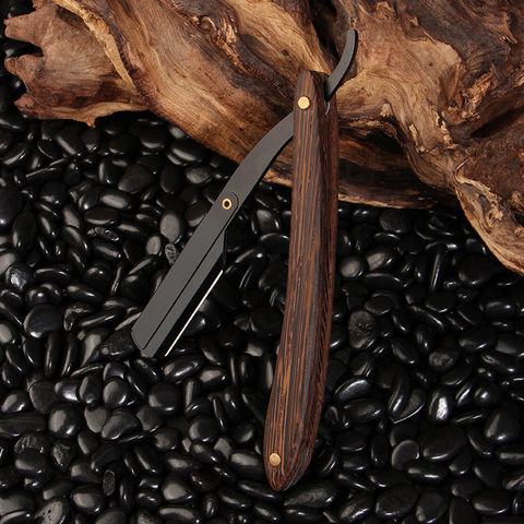 Folding Stainless Steel Shaving Knife With Wooden Handle Straight Edge Razor Kit Barber Old Hair Removal Tools Gift