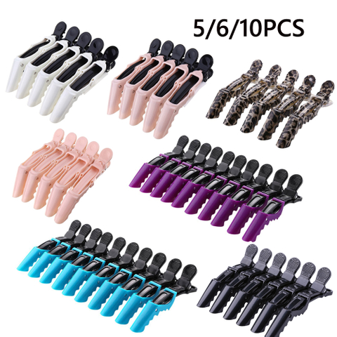 5/6/10pcs/lot Plastic Hair Clip Hairdressing Clamps Claw Section Alligator Clips Barber For Salon Styling Hair Accessory Hairpin