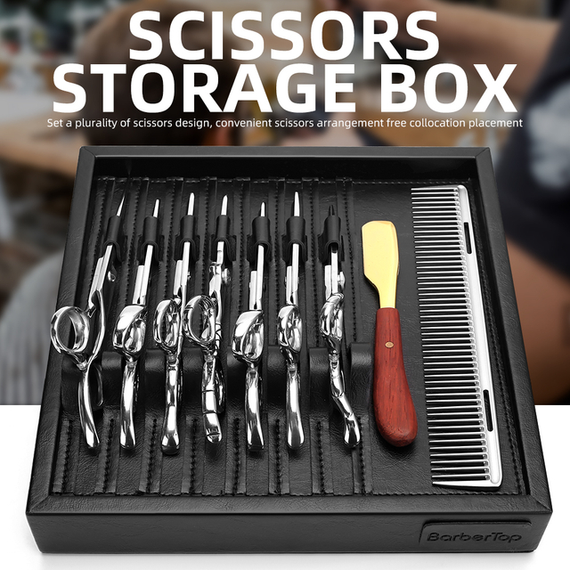 Multifunctional Large Capacity Hair Scissors Holder Case Box Hair Scissors Storage Box