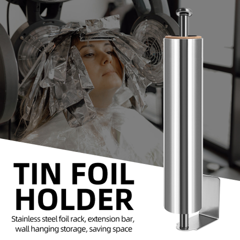 Barbershop Wall-mounted Paper Roll Holder with Stainless Steel Tin Foil Paper Holder