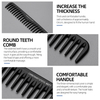 Carbon Wide Tooth Comb for Curls