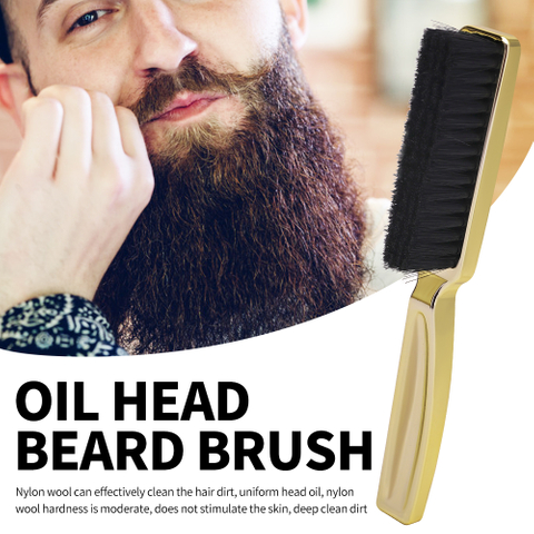 High Quality 100% Nylon Bristles Oil Head Durable Beard Brush Set For Men