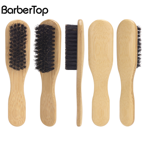 Boar Bristle Soft wave brush custom logo Wooden Beard Brush Hair Brush for Men