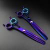 professional Japan 440c 7 '' Color pet dog grooming Curved hair scissors dog barber haircut thinning shears Hairdresser scissors