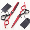 professional Japan 440c 6 '' red hair cutting scissors haircut thinning barber makas cut haircutting shears Hairdresser scissors