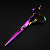 Customize logo Japan steel 6 '' rainbow dragon hair scissors haircut thinning barber hair cutting shears Hairdresser scissors