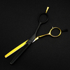 professional Japan 440c 5.5 '' Gold&black hair cutting scissors haircut thinning barber haircutting shears Hairdresser scissors