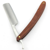 Vintage Wood Handle Straight Edge Stainless Steel Barber Razor Folding Shaving Knife