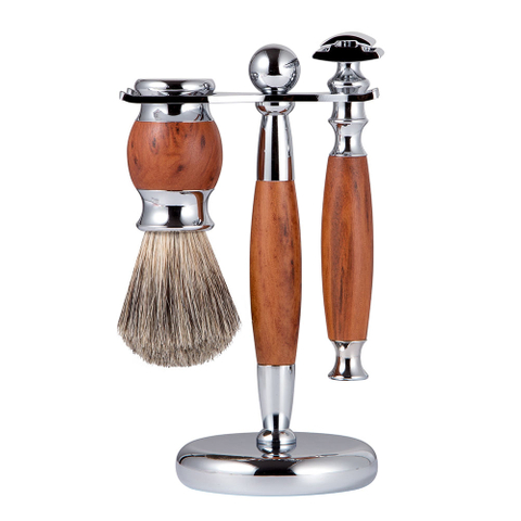 Hot Products Wet Shave Kit with Stainless Steel Razor And Shaving Brush Stand