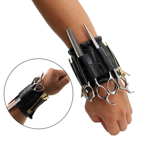 High End Adjustable Pro Leather Barber Hair Scissor Wrist Bag