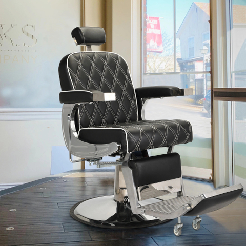 Reclining Barber Chair Hydraulic Salon Chair with Adjustable Headrest And Heavy Duty Base for Hair Cutting