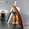 Stainless Steel Straight Razor Straight Edge Wooden Razors Pro Men Folding Shaving Knife Manual Beard Shaver Barber Shaver Tool