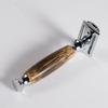 Classic Razor Wooden Handle Holder Men 's Shaving Face Razor Double Blades Safety Stainless Steel for Men Barber Straight Gift